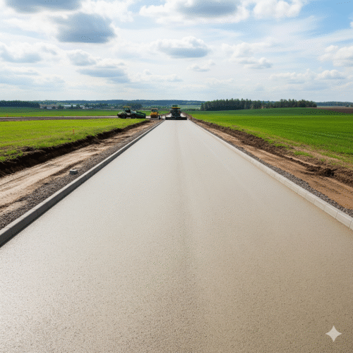 30& ft wet mix road & curb stones